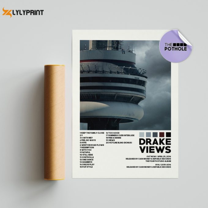 Drake Posters / Views Poster, Album Cover Poster Poster Print Wall Art, Custom Poster, Home Decor, Drake, Nothing Was The Same, Views 1