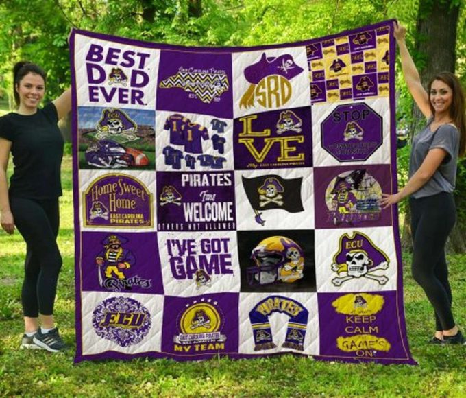 East Carolina Pirates 1 Quilt Blanket For Fans Home Decor Gift 2