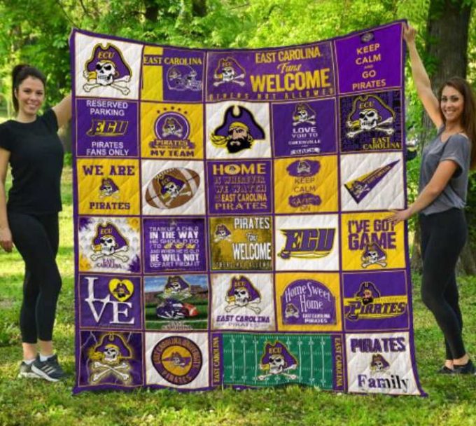 East Carolina Pirates Quilt Blanket For Fans Home Decor Gift 2