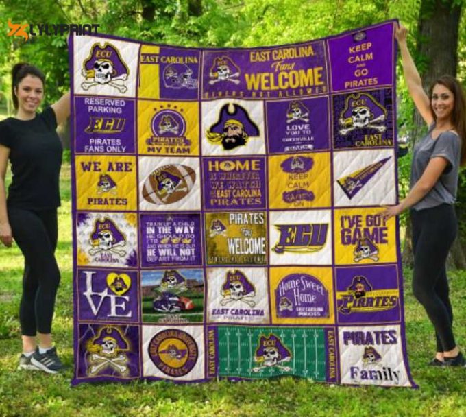 East Carolina Pirates Quilt Blanket For Fans Home Decor Gift 1