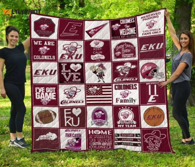 Eastern Kentucky Colonels 1 Quilt Blanket For Fans Home Decor Gift 1