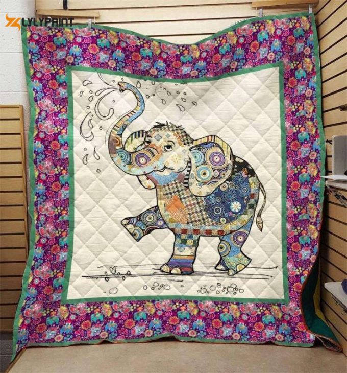 Elephant 3D Customized Quilt 1
