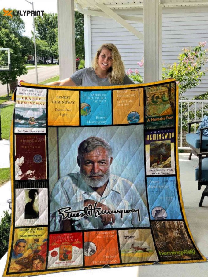 Ernest Hemingway 3D Quilt Blanket 1