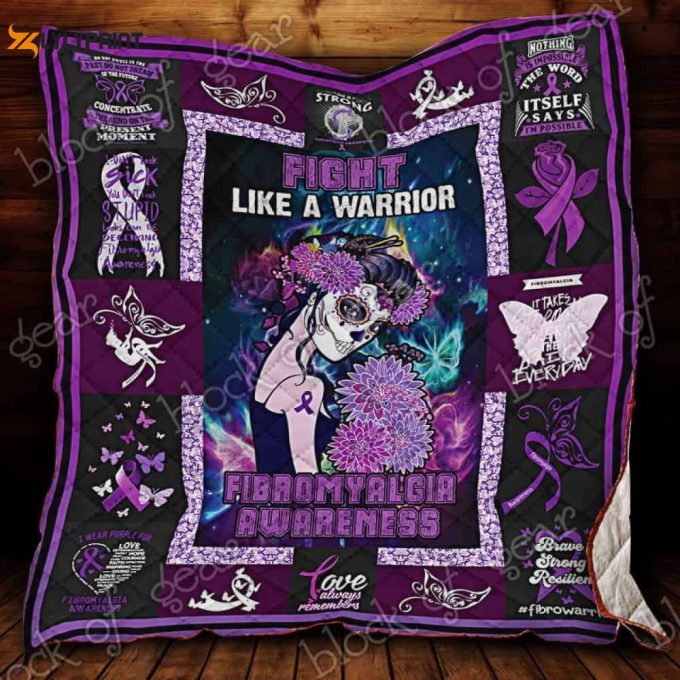 Fibro Awareness Fight Like A Warrior 3D Customized Quilt 1