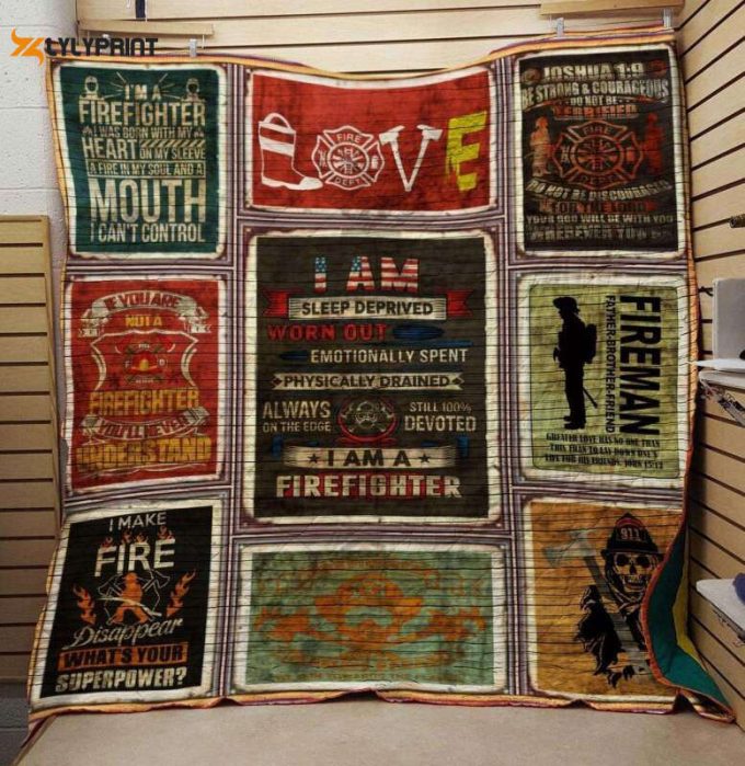 Firefighter Awesome 3D Customized Quilt 1