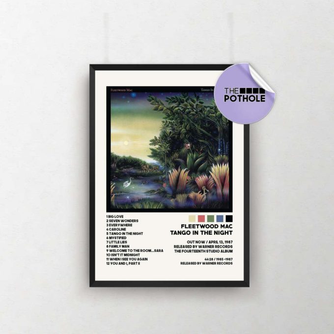 Fleetwood Mac Posters / Tango In The Night Poster / Album Cover Poster, Poster Print Wall Art, Custom Poster, Home Decor, Prince Purple Rain 2