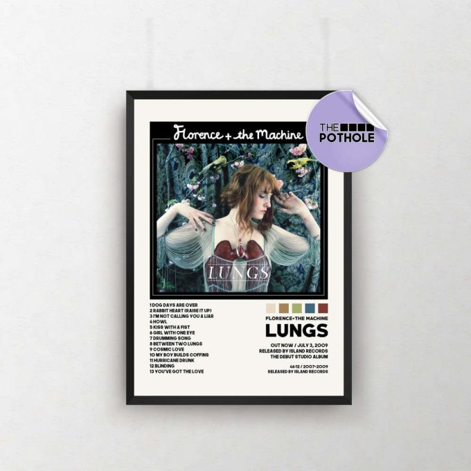 Florence + The Machine Posters / Lungs Poster, Florence The Machine, Lungs, Album Cover Poster / Tracklist Poster, Custom Poster 2