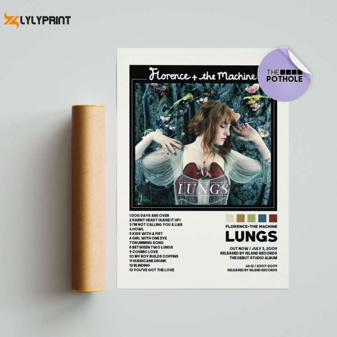 Florence + The Machine Posters / Lungs Poster, Florence The Machine, Lungs, Album Cover Poster / Tracklist Poster, Custom Poster 1