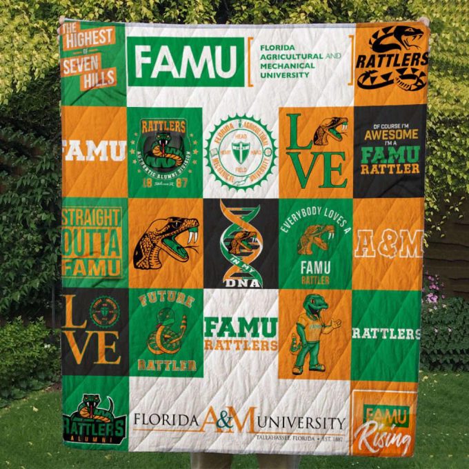 Florida A&Amp;M Rattlers 1 Quilt Blanket For Fans Home Decor Gift 2