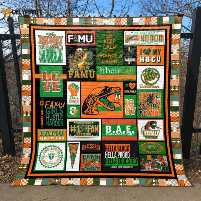 Florida A&Amp;Amp;M Rattlers 3 Quilt Blanket For Fans Home Decor Gift 1