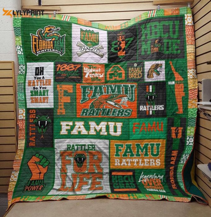 Florida A&Amp;Amp;M Rattlers Quilt Blanket For Fans Home Decor Gift 1
