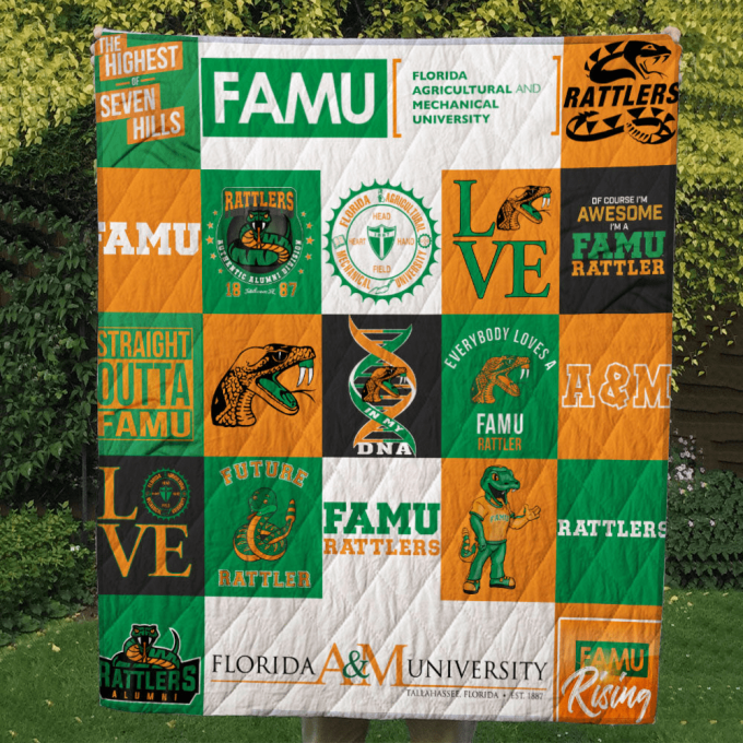 Florida A&Amp;M Rattlers Quilt Blanket For Fans Home Decor Gift 2