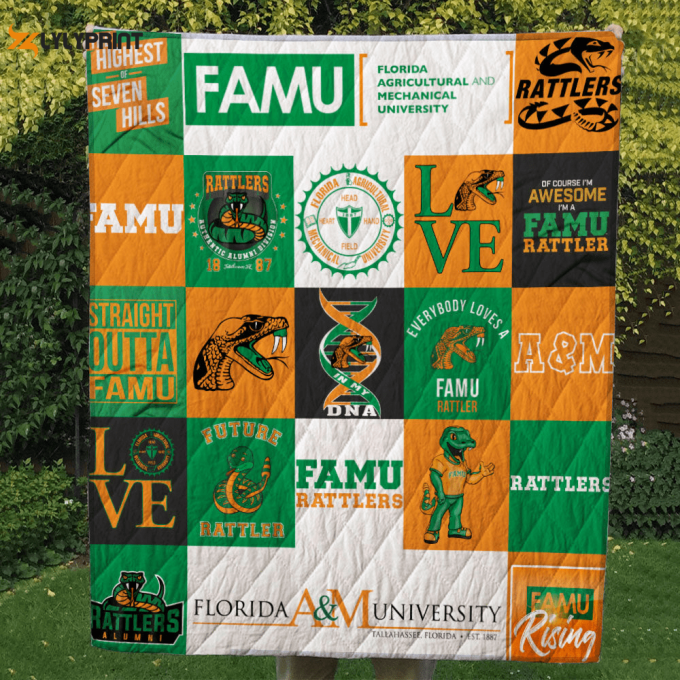 Florida A&Amp;Amp;M Rattlers Quilt Blanket For Fans Home Decor Gift 1