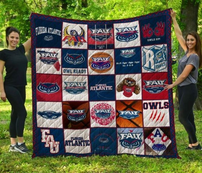 Florida Atlantic Owls 1 Quilt Blanket For Fans Home Decor Gift 2