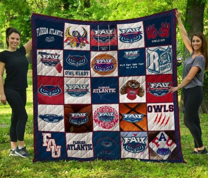 Florida Atlantic Owls Quilt Blanket For Fans Home Decor Gift 2