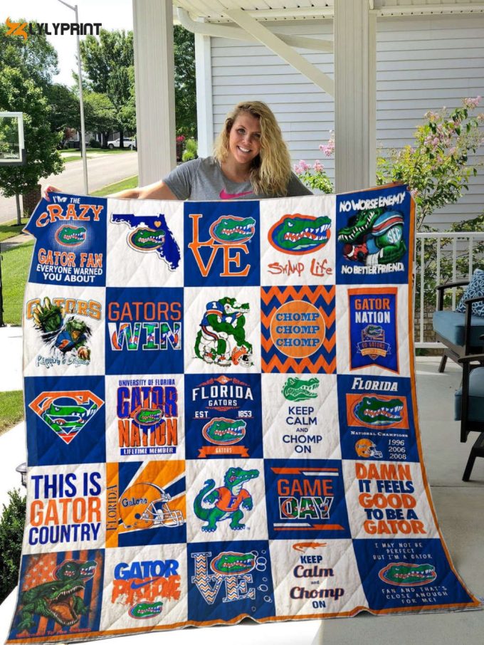 Florida Gators Quilt Blanket For Fans Home Decor Gift 1