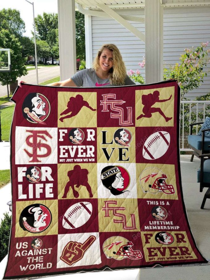 Florida State Seminoles Quilt Blanket For Fans Home Decor Gift 2