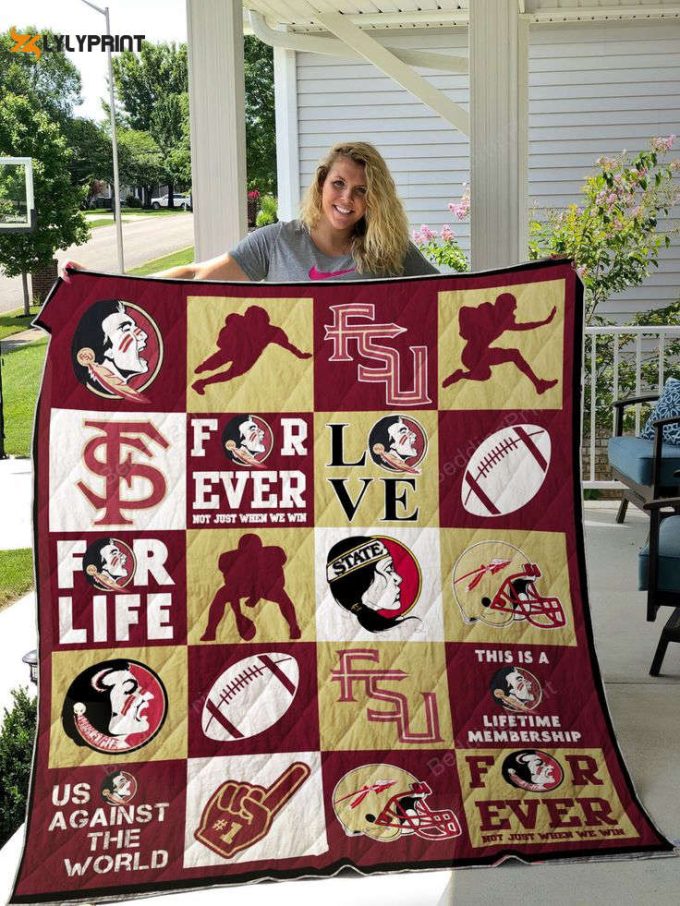 Florida State Seminoles Quilt Blanket For Fans Home Decor Gift 1