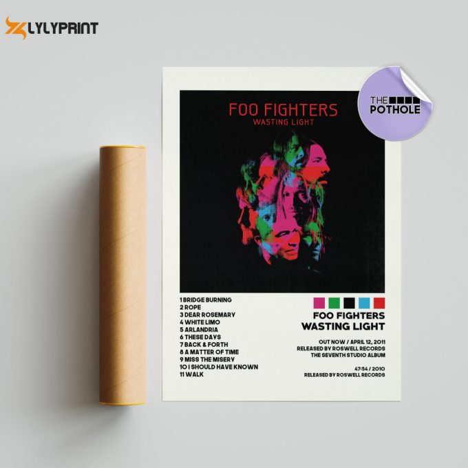 Foo Fighters Posters, Wasting Light Poster, Wasting Light Album Cover Poster, Poster Print Wall Art, Custom Poster, Tracklist Poster 1