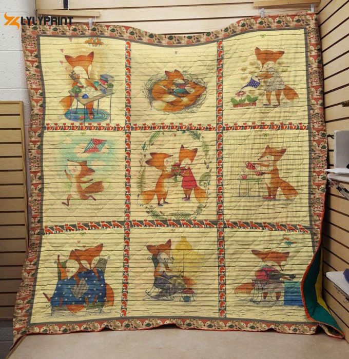 Fox 3D Customized Quilt Blanket For Fans Home Decor Gift 1