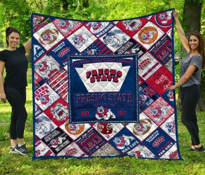 Fresno State 1 Quilt Blanket For Fans Home Decor Gift 2