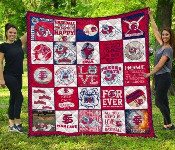 Fresno State 2 Quilt Blanket For Fans Home Decor Gift 2