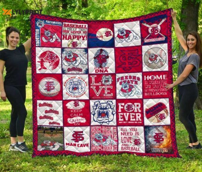 Fresno State 2 Quilt Blanket For Fans Home Decor Gift 1