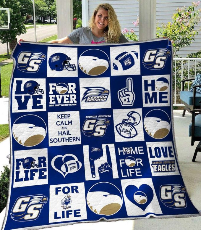 Georgia Southern Eagles 1 Quilt Blanket For Fans Home Decor Gift 2