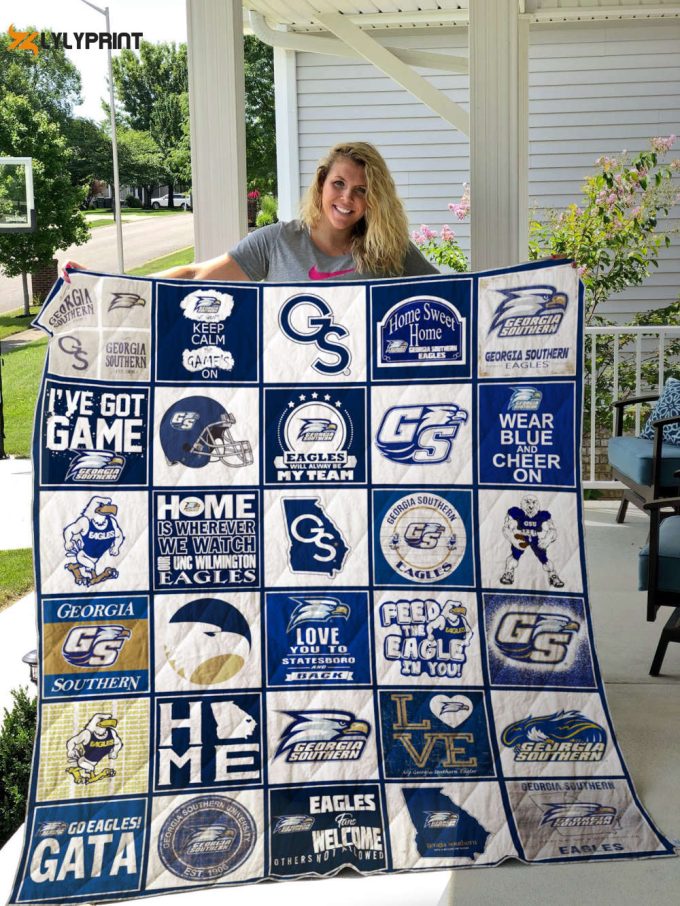 Georgia Southern Eagles 4 Quilt Blanket For Fans Home Decor Gift 1