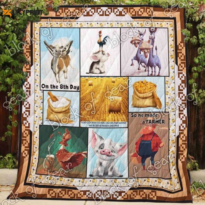 God Made A Farmer 3D Customized Quilt 1