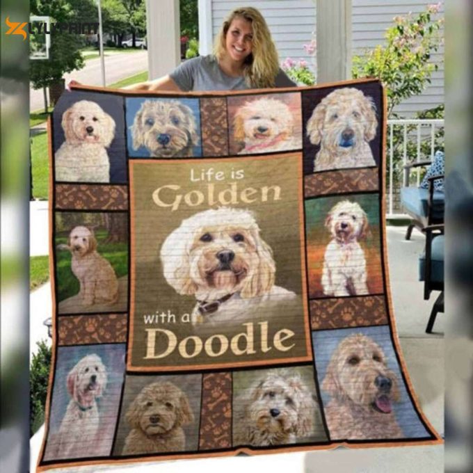 Goldendoodle Awesome 3D Customized Quilt 1