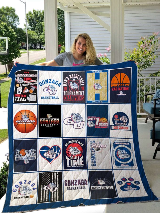 Gonzaga Bulldogs Quilt Blanket For Fans Home Decor Gift 2