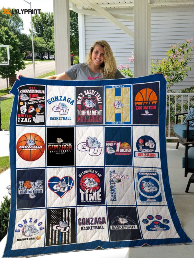 Gonzaga Bulldogs Quilt Blanket For Fans Home Decor Gift 1