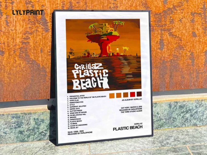 Gorillaz &Amp;Quot;Plastic Beach&Amp;Quot; Album Cover Poster #2 Red Cover 1