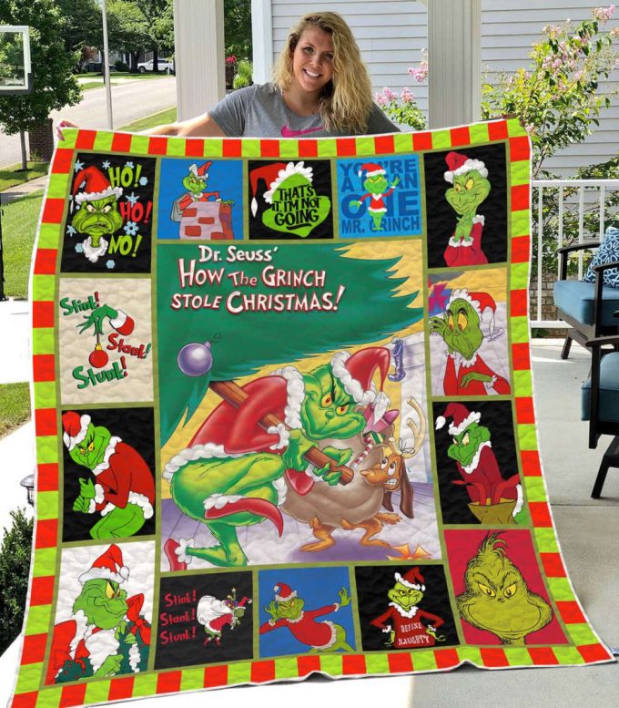 Grinch 1 Quilt Blanket For Fans Home Decor Gift 2