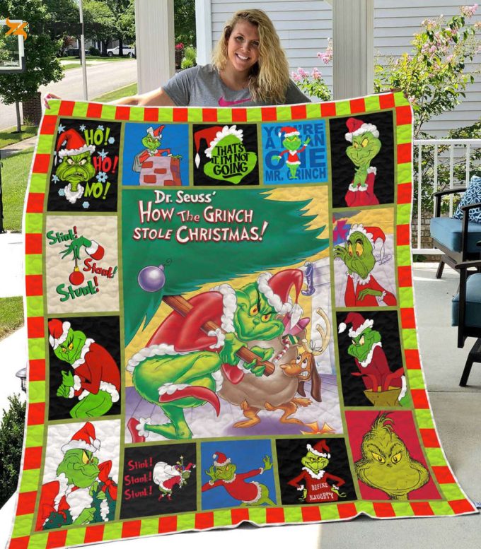 Grinch 1 Quilt Blanket For Fans Home Decor Gift 1