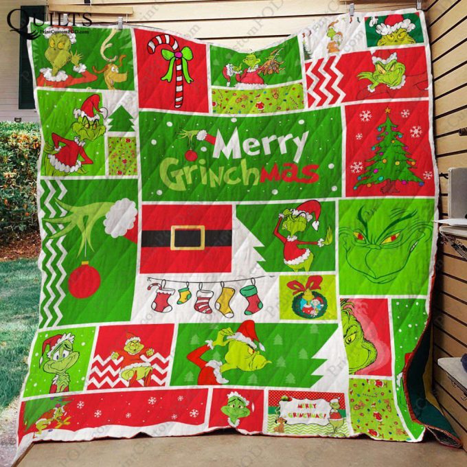 Grinch 2 Quilt Blanket For Fans Home Decor Gift 3