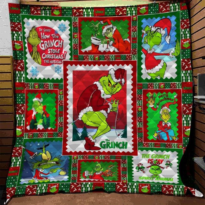 Grinch A Quilt Blanket For Fans Home Decor Gift 2