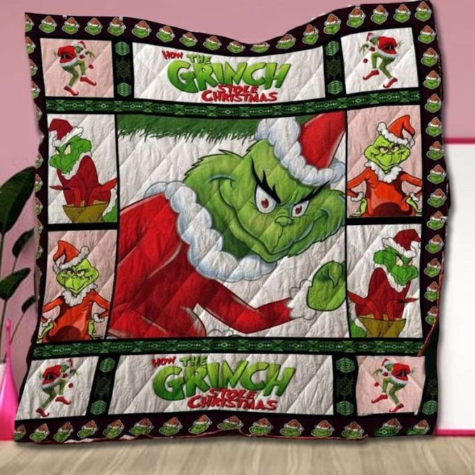 Grinch New Quilt Blanket For Fans Home Decor Gift 2