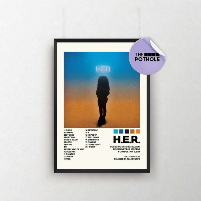 H.e.r Posters | H.e.r Poster | Gabriella Wilson, Her Tracklist Album Cover Poster / Album Cover Poster Print Wall Art 2
