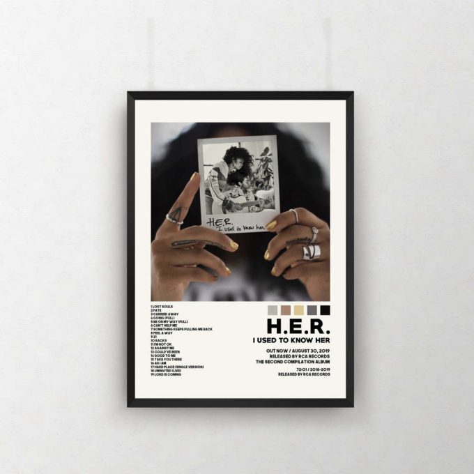 H.e.r Posters | I Used To Know Her Poster | Gabriella Wilson, Her Tracklist Album Cover Poster / Album Cover Poster Print Wall Art