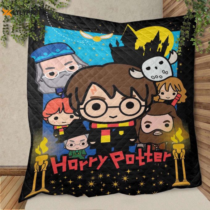 Harry Potter Fan Gift, Harry Potter Chibi Quilt Blanket Gift For Home Decor 1