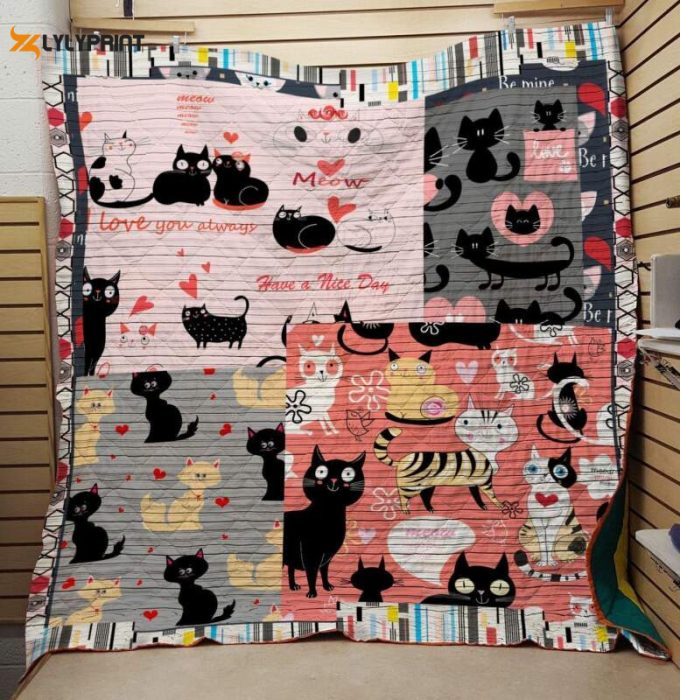 Have A Nce Day Cat 3D Customized Quilt 1