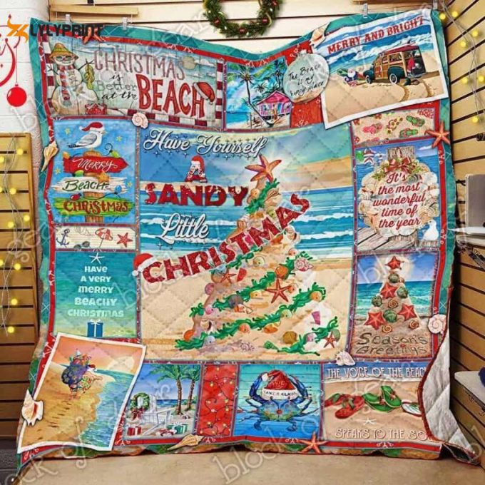 Have Yourself A Sandy Little Christmas 3D Customized Quilt 1
