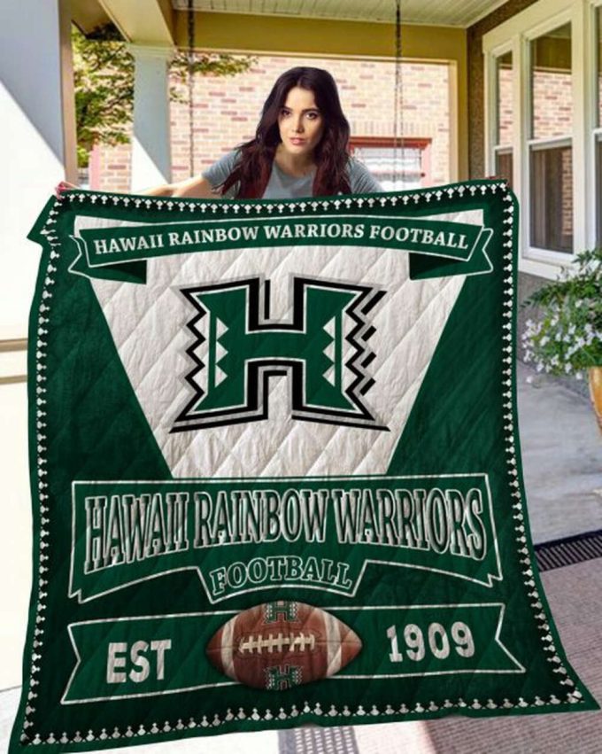 Hawaii Rainbow Warriors Quilt Blanket For Fans Home Decor Gift 2