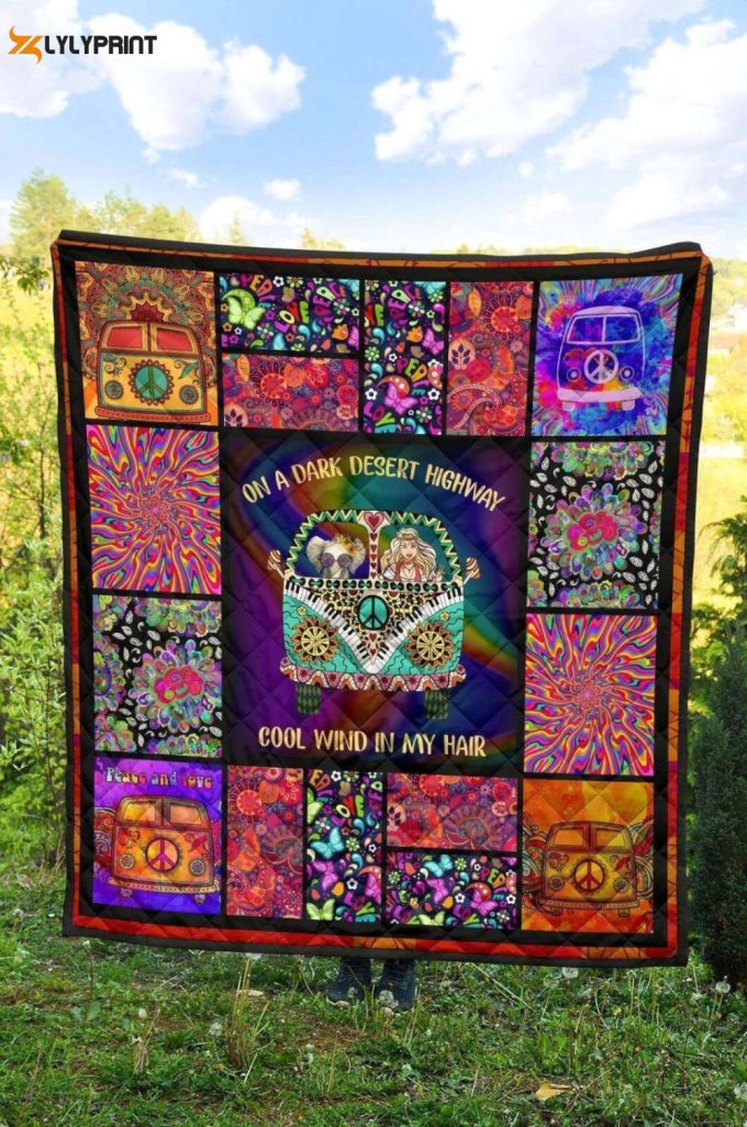 Hippie On A Dark Desert Awesome 3D Customized Quilt 1