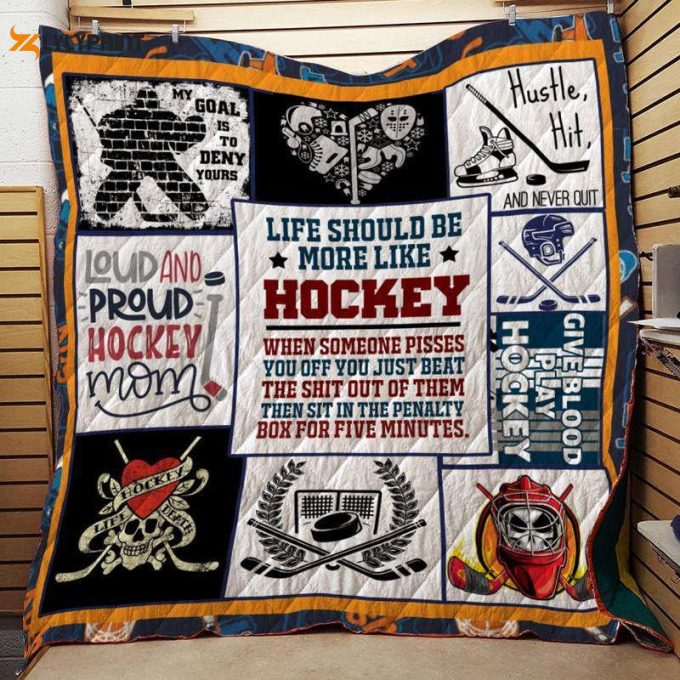 Hockey 3D Quilt Blanket For Fans Home Decor Gift 1