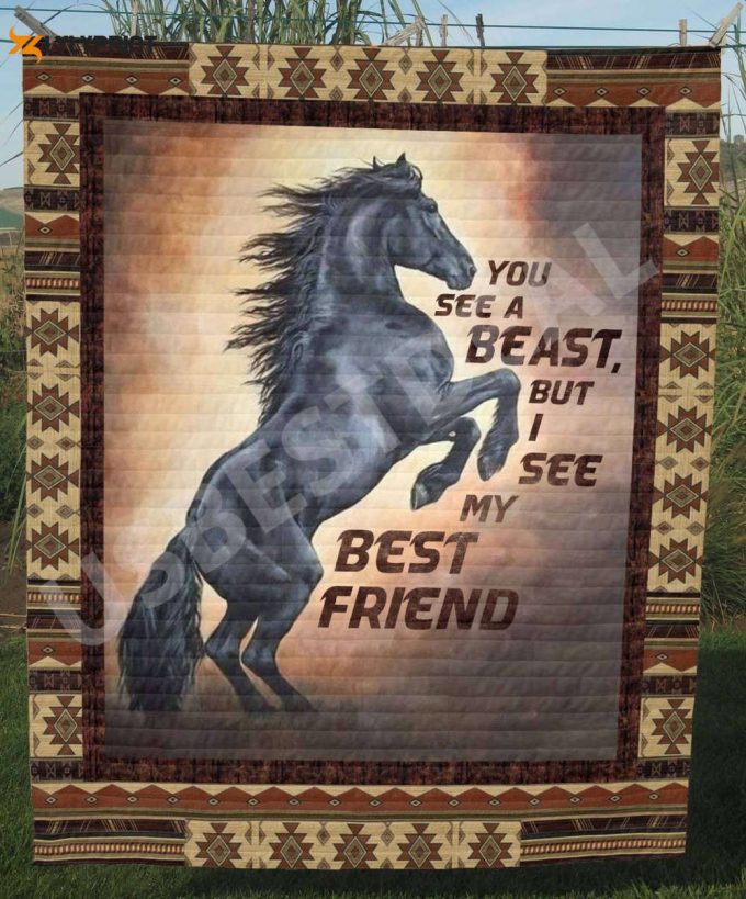 Horse You See A Beast 3D Customized Quilt 1