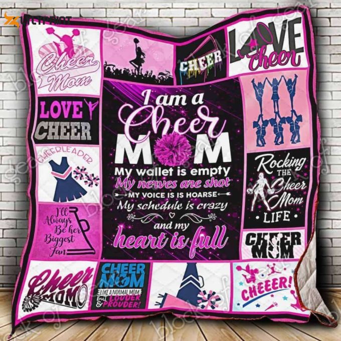 I Am A Cheer Mom 3D Customized Quilt 1