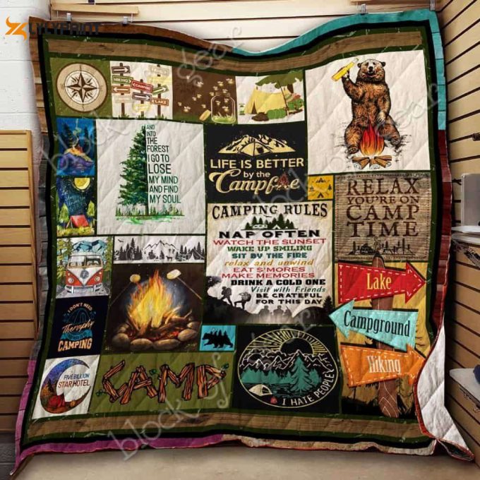 I Love Camping 3D Customized Quilt 1